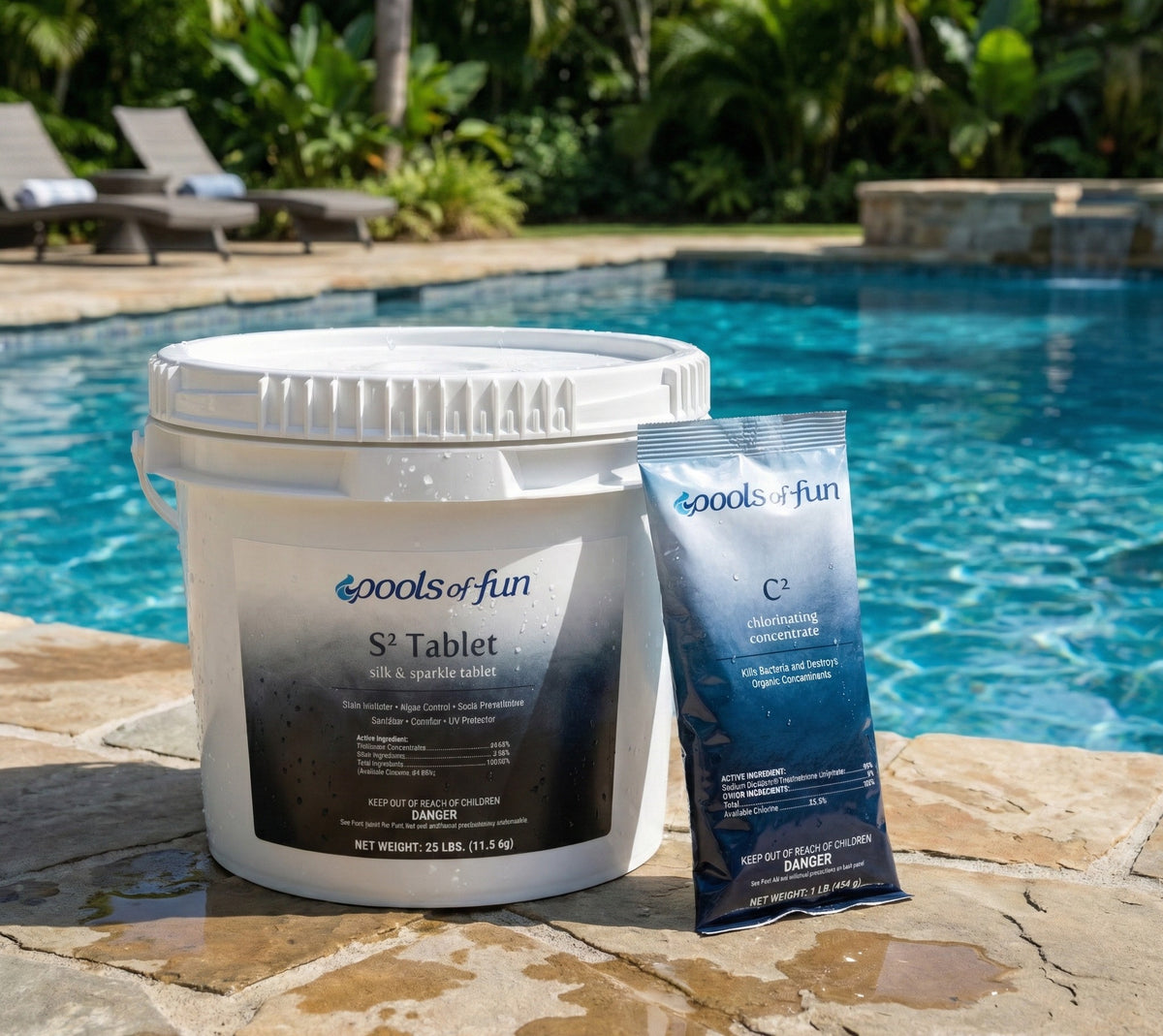 Pools of Fun - S2 Silk & Sparkle Chlorine Tab 25# Bucket