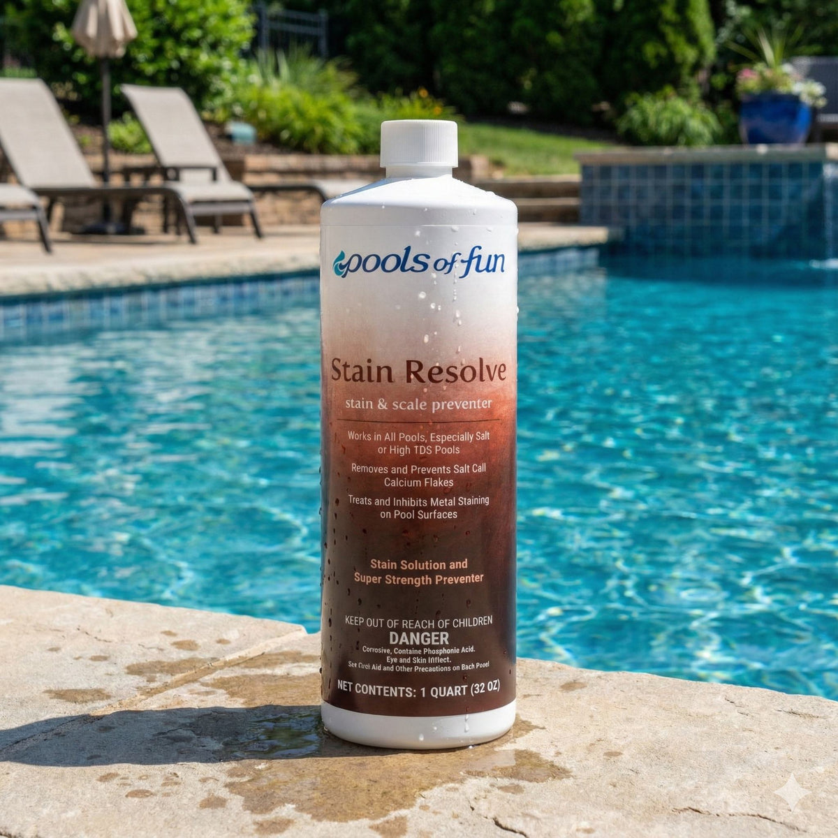 Pools of Fun - Stain Resolve Stain & Scale Preventer 1 Qt