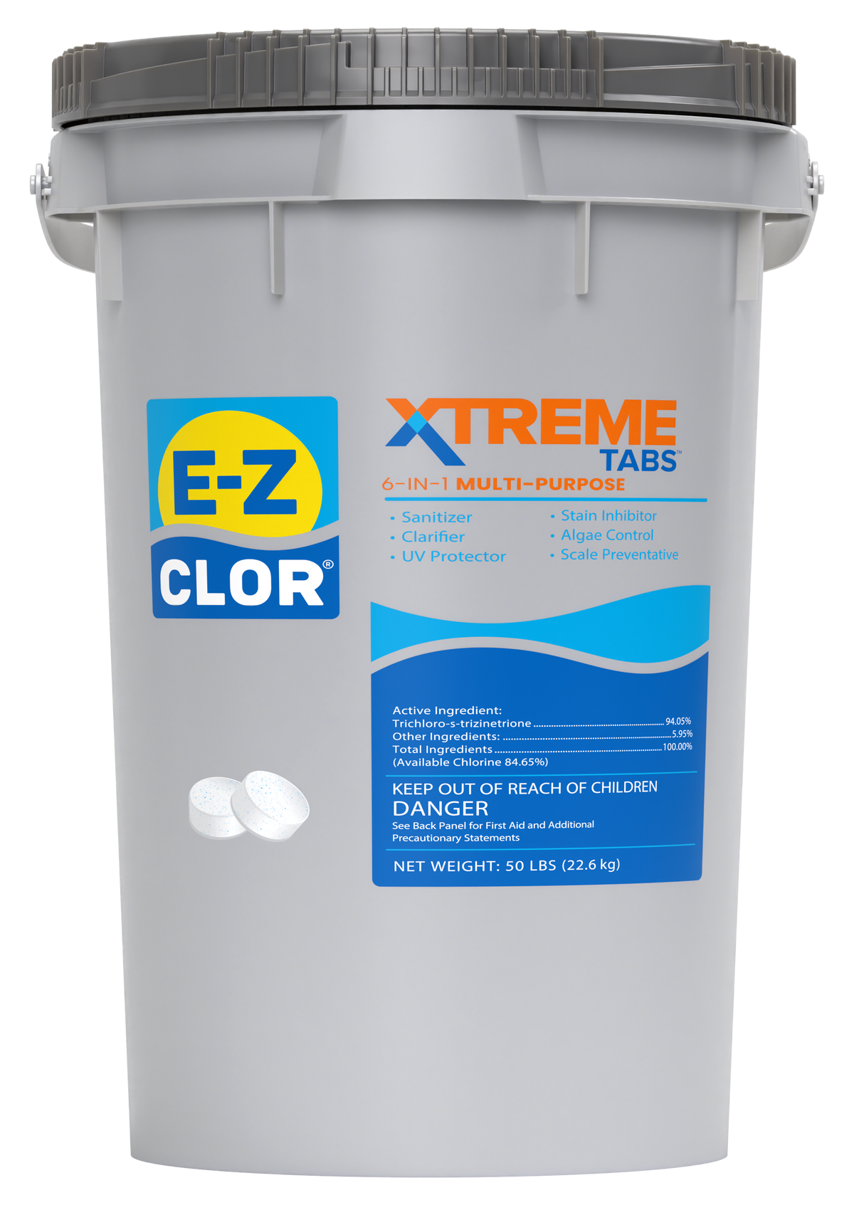 E-Z Clor 3" XTREME Tabs (unwrapped) 50# Bucket