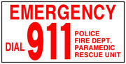 EMERGENCY DIAL 911 SIGN