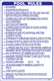 SIGN POOL RULES NC APPROVED