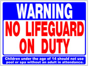 SIGN NO LIFEGUARD ON DUTY