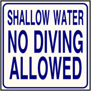 SIGN NO DIVING SC APPROVED