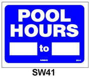 POOL HOURS SIGN
