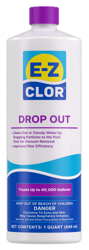 E-Z Clor Drop Out Liquid Flocculant 1 Qt Bottle