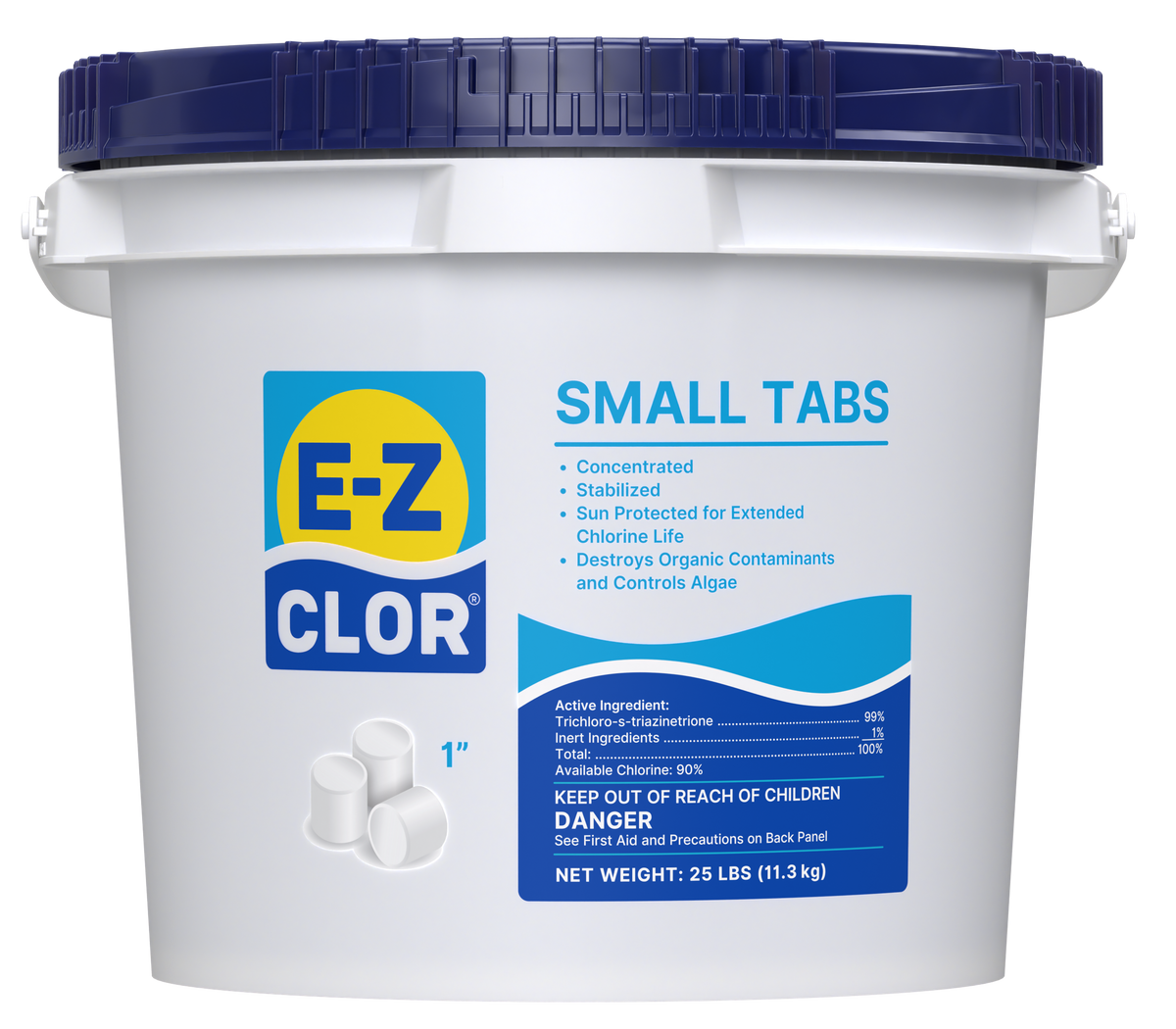 E-Z Clor 1" Small Tabs 25# Bucket