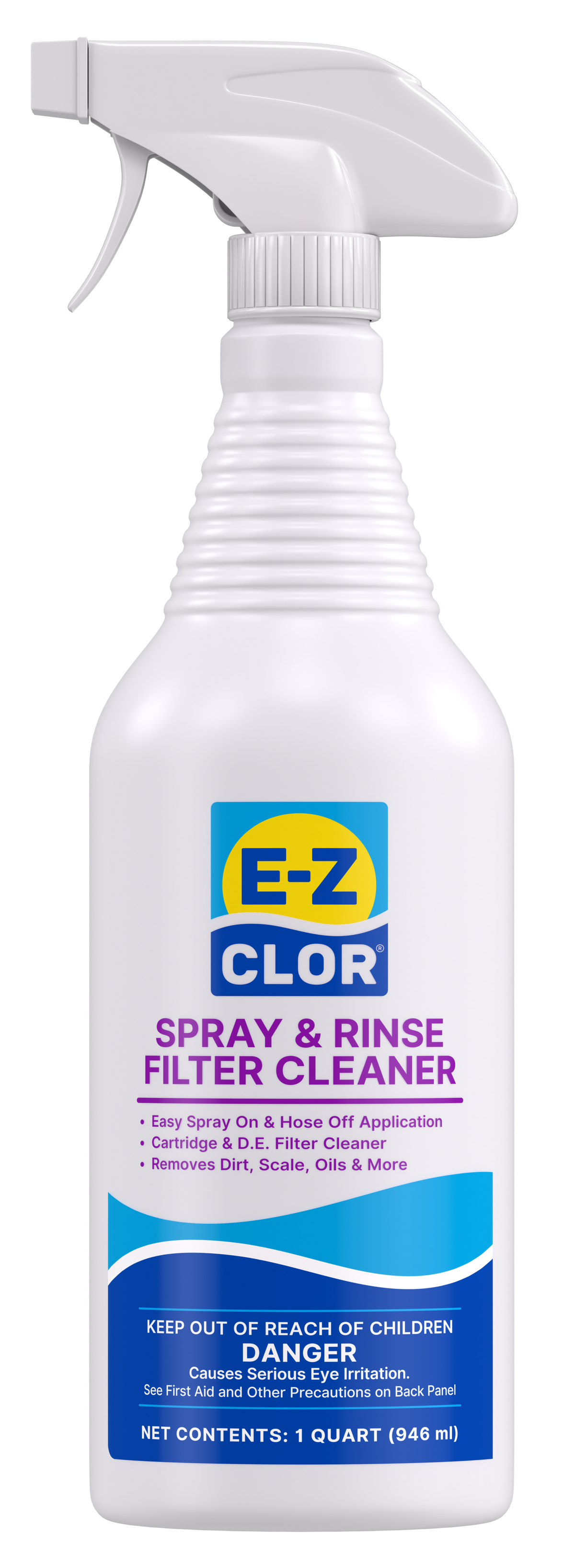 E-Z Clor Spray N Rinse Filter Cleaner 1 Qt Spray Bottle
