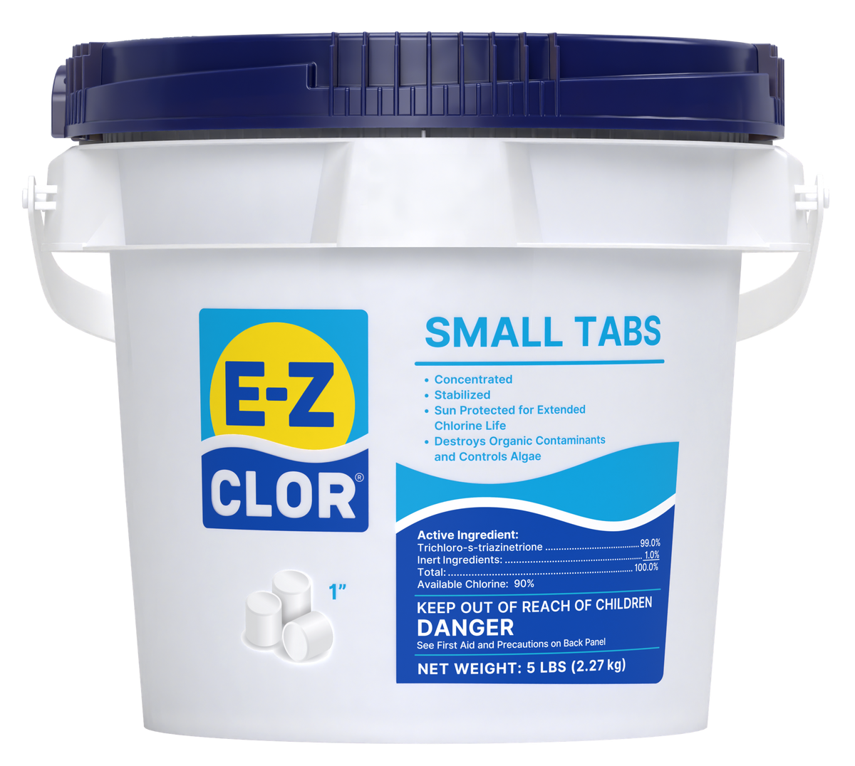 E-Z Clor 1" Small Tabs 5# Pail