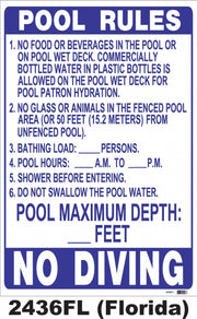 SIGN FLORIDA POOL RULES