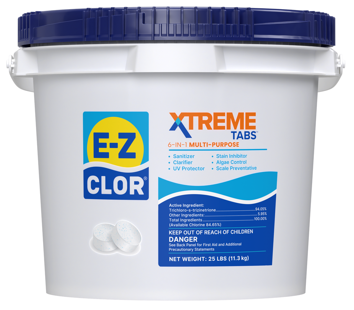 E-Z Clor 3" XTREME Tabs (wrapped) 25# Bucket